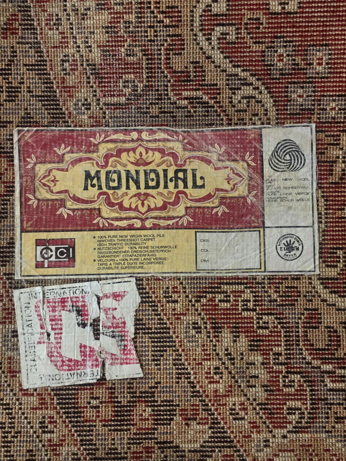 Okrągły orientalny dywan 100% wełna Vintage Belgia