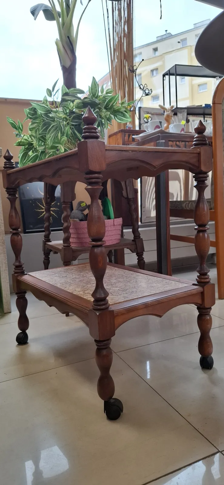 DREWNIANY BAREK VINTAGE NA KÓŁKACH