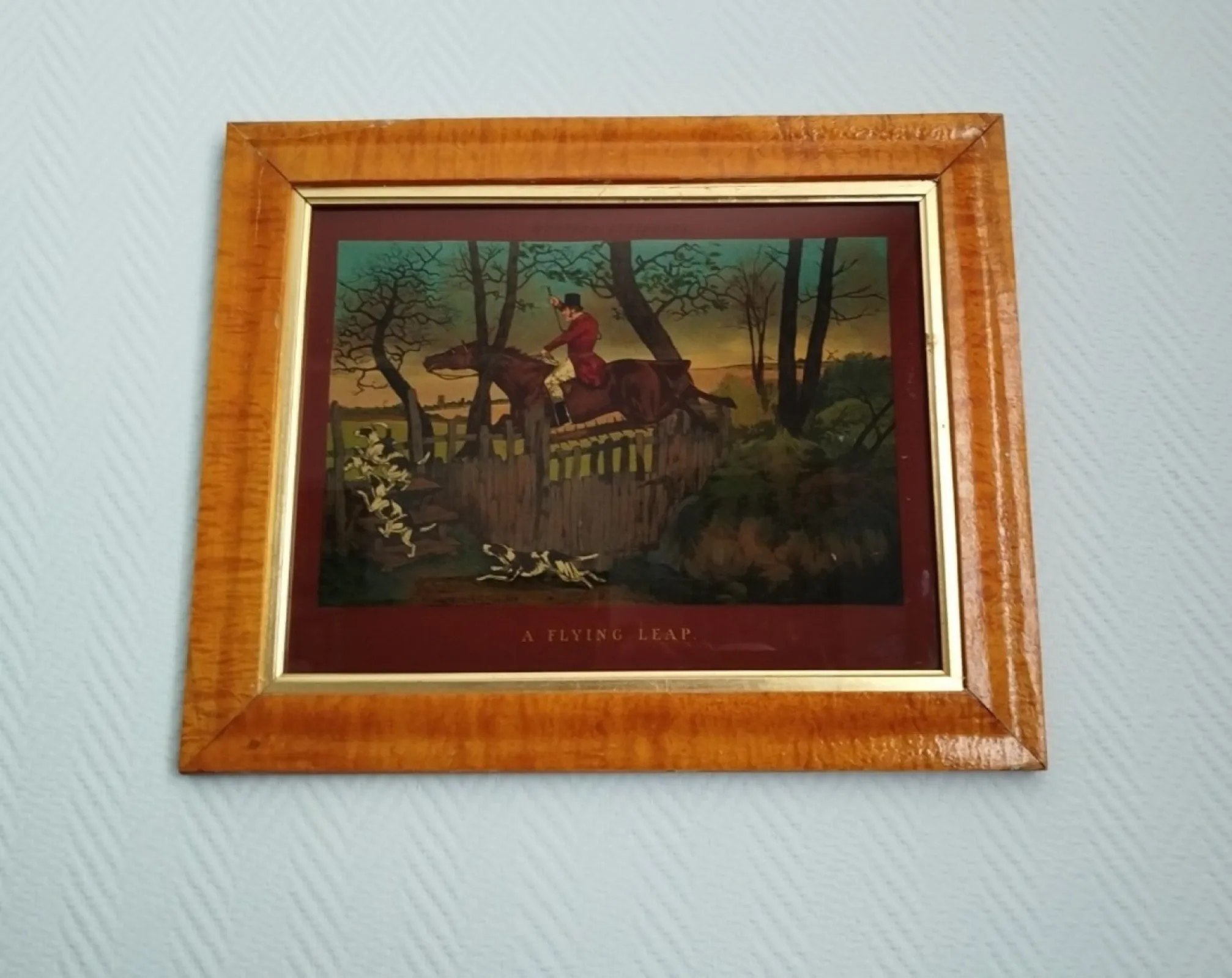 Obraz / Lithografia stara "Angielskie polowanie z psami"