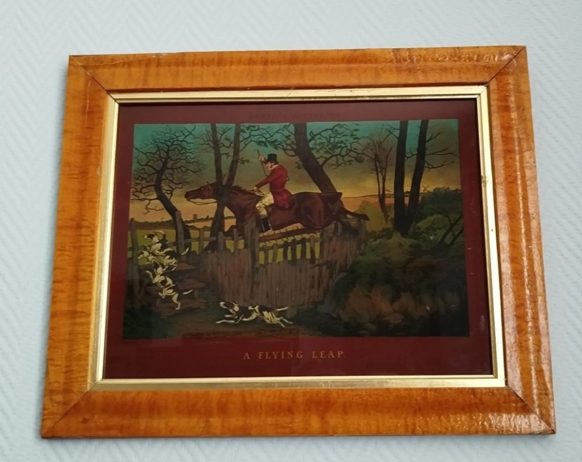 Obraz / Lithografia stara "Angielskie polowanie z psami"