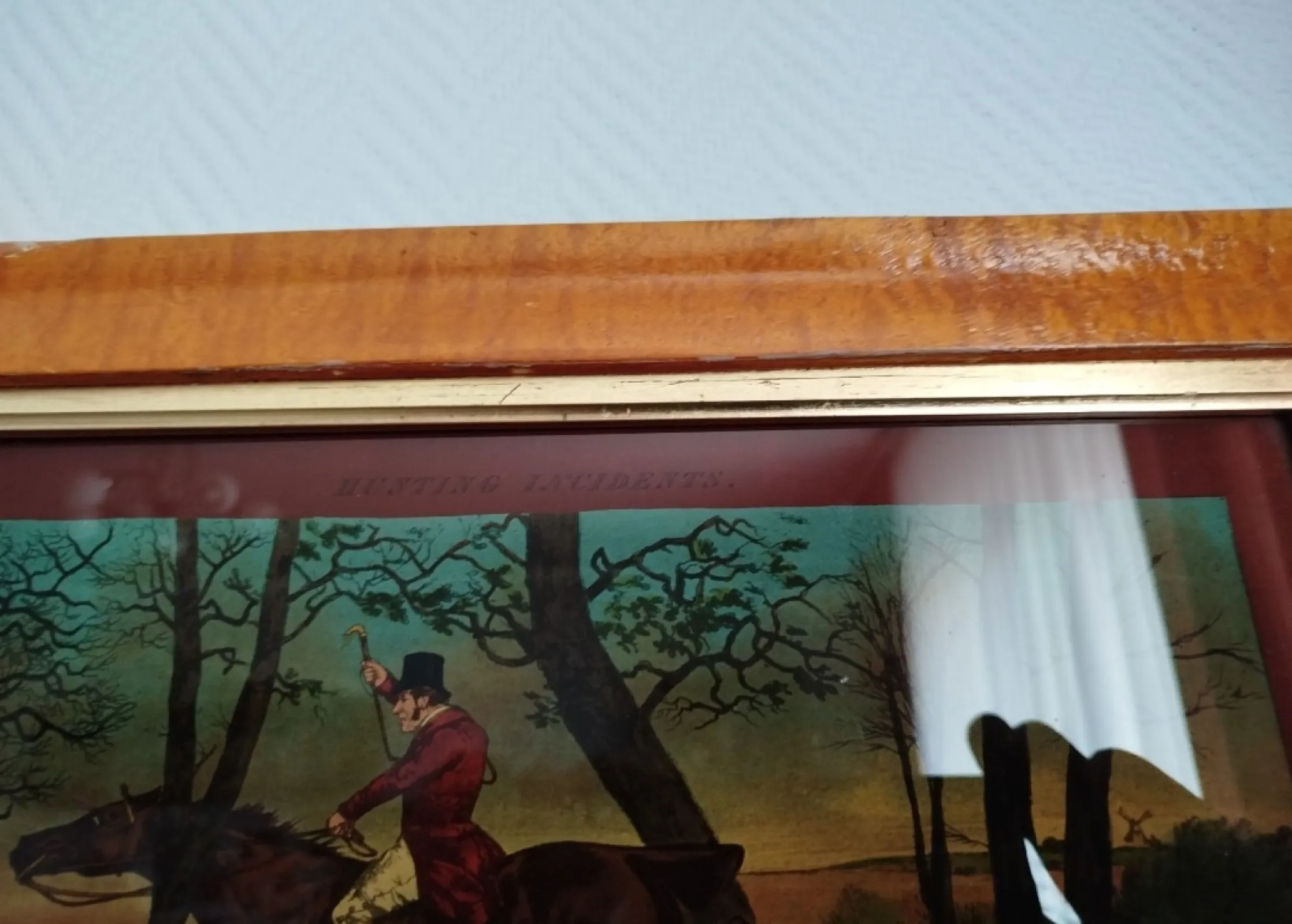 Obraz / Lithografia stara "Angielskie polowanie z psami"