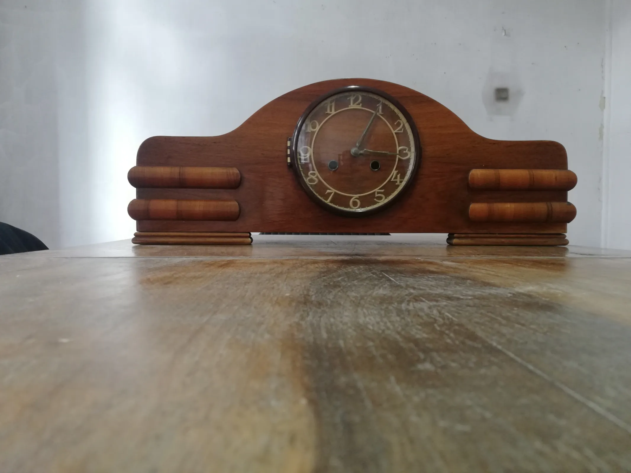 Zegar kominkowy JAMNIK Łódź PRL mechaniczny gong vintage