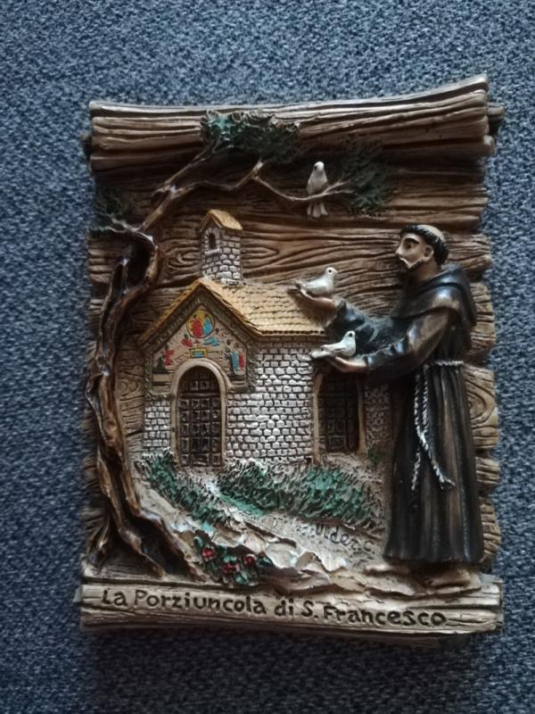 Włoska płaskorzeźba CreArt La Porziuncola di S. Francesco – dipinto a mano